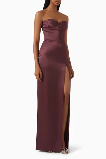 Column Gown in Satin-crepe