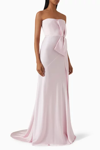 Strapless Gown in Satin-crepe