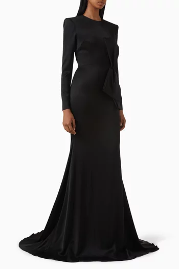 Bow Gown in Satin-crepe