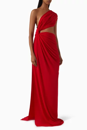 Draped Gown in Crepe-jersey