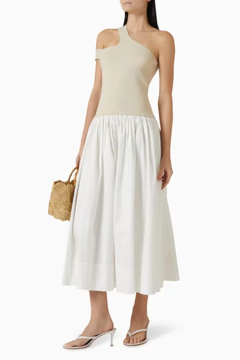 Tori Midi Dress in Cotton-poplin