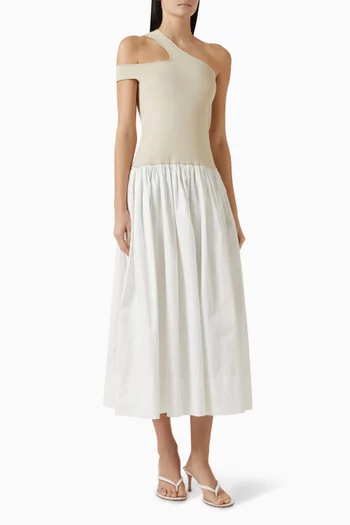 Tori Midi Dress in Cotton-poplin