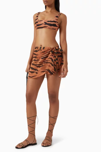 x Sabine Getty Side-tie Mini Skirt in Silk