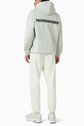 Oversized Logo-print Hoodie in Organic Cotton-blend