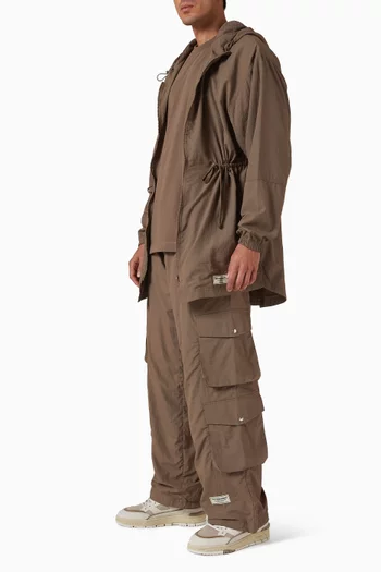 بنطال بساقين واسعتين وجيوب نايلون معاد تدويره بحياكة داخلية 29.5 بوصة