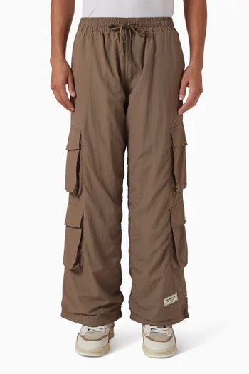 بنطال بساقين واسعتين وجيوب نايلون معاد تدويره بحياكة داخلية 29.5 بوصة