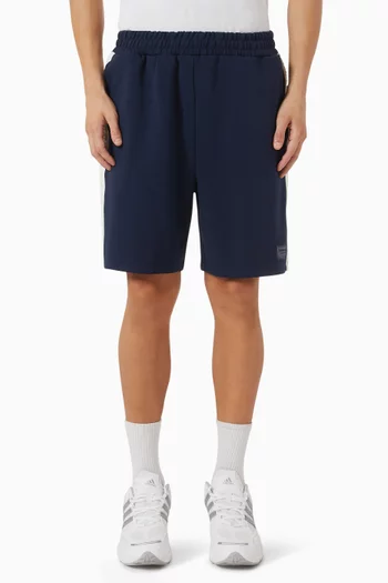 Embossed-logo Midi Track Shorts in Organic Cotton-blend