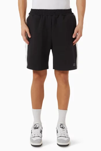 Embossed-logo Midi Track Shorts in Organic Cotton-blend