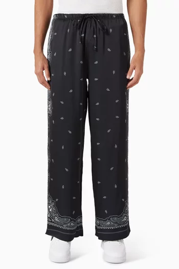 بنطال بساقين واسعتين ونقشة بيزلي ستان معاد تدويره