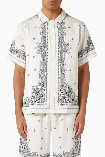 Paisley Print Shirt in Recycled Satin