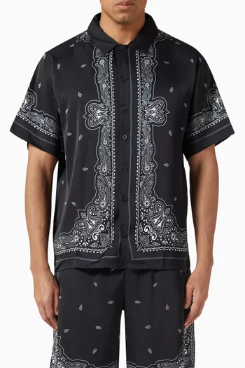 Paisley Print Shirt in Recycled Satin
