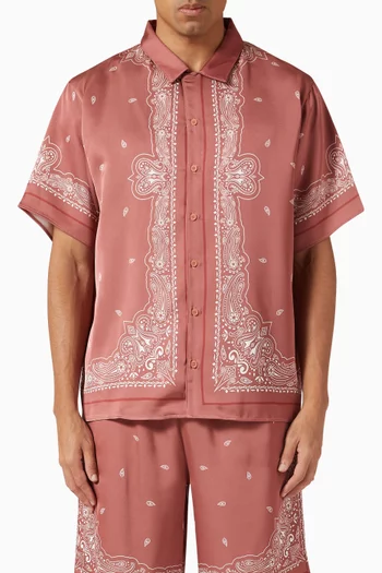 Paisley Print Shirt in Recycled Satin