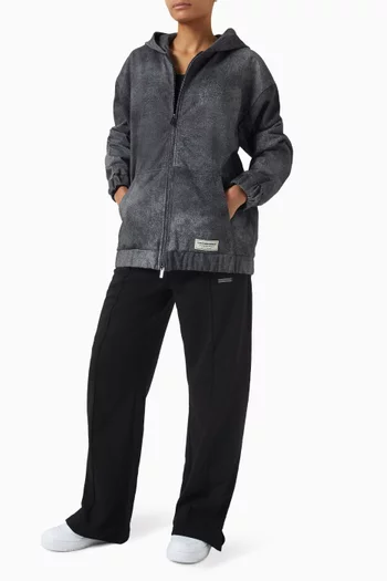 كنزة بغطاء رأس وسحّاب دينم ناعم للجنسين