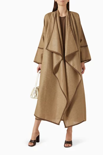 Poncho Abaya Set in Linen