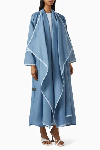 Poncho Abaya Set in Linen