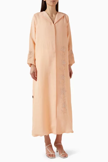 Embroidered Trench Coat Abaya