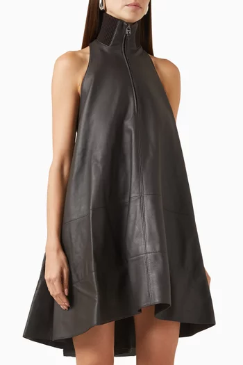 La Petite Robe Triangle Mini Dress in Leather