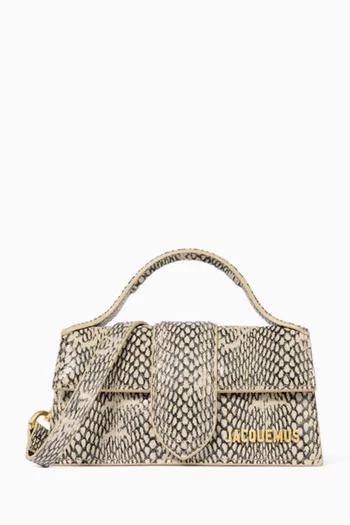 Mini Le Bambino Tote Bag in Snake-embossed Leather