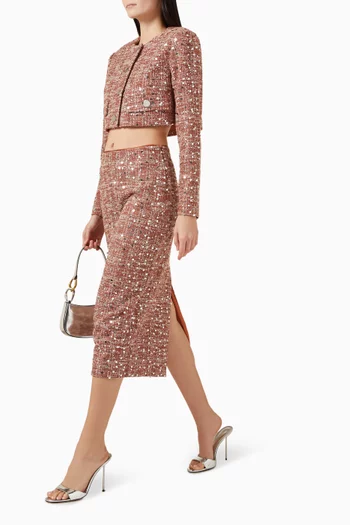 Leilani Midi Skirt in Tweed