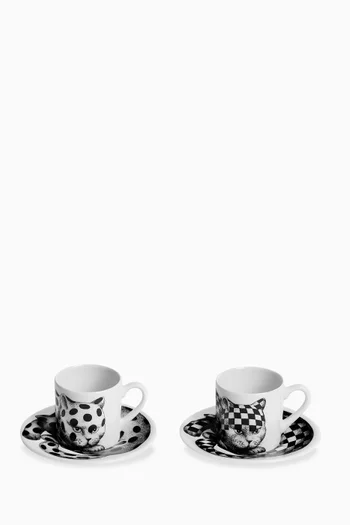 High Fidelity Coffee Cup & Saucer, Set of 2
