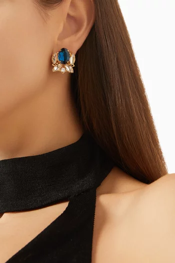 Cluster Stud Earrings in Gold-plated Brass