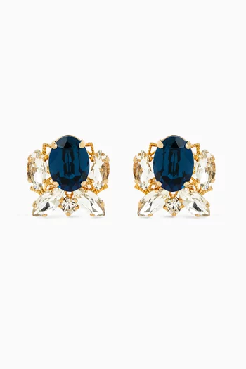 Cluster Stud Earrings in Gold-plated Brass