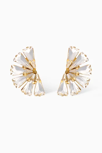 Afrodita Fan Stud Earrings in Gold-plated Brass