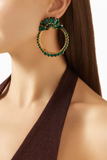Atenea Fan Hoop Earrings in Gold-plated Brass