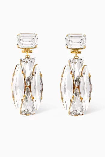 Hera Cluster Drop Earrings in Gold-plated Brass