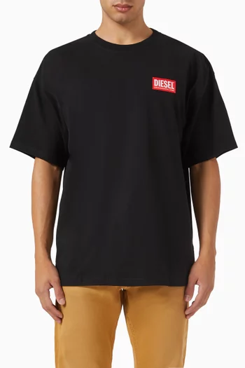 Jacquard-logo T-shirt in Organic Cotton