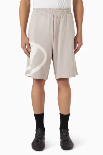 Bleached-logo Shorts in Organic Cotton