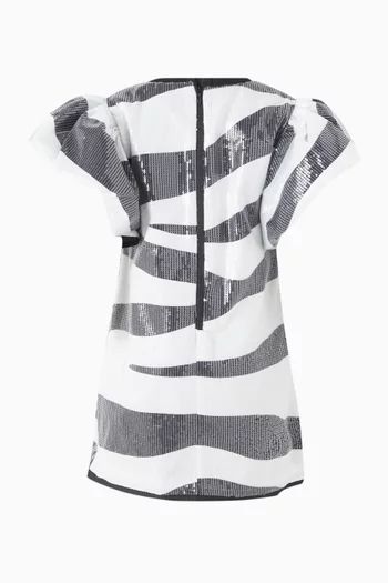 Zebra Sequinned Dress