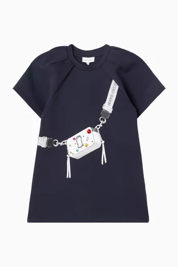 Graphic-print T-shirt Dress in Cotton Jersey