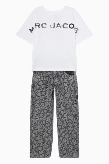 Jumbled Logo Denim Pants