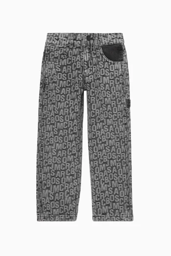 Jumbled Logo Denim Pants