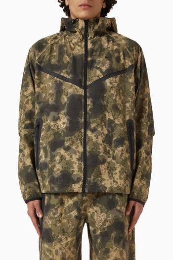 جاكيت رياضي بنقشة قماش معالج منسوج