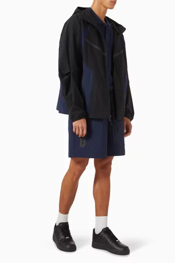Tech Colour-block Windrunner Oversized Jacket in Stretch Nylon