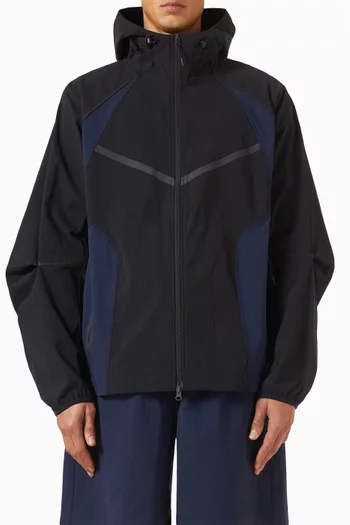 Tech Colour-block Windrunner Oversized Jacket in Stretch Nylon