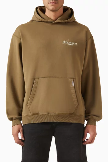 كنزة بغطاء رأس ليجاسي بطبعة كبيرة قطن