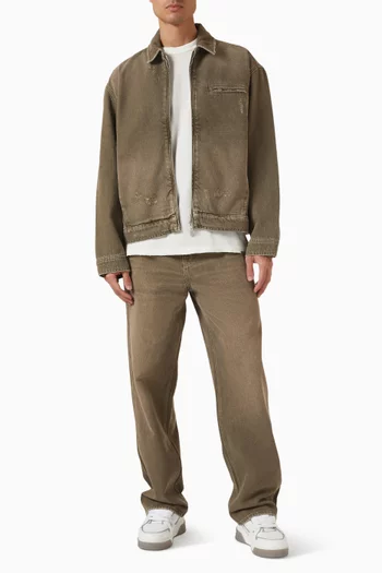 جاكيت دينم باهت بياقة 