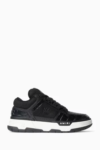 MA-1 Sneakers in Mesh & Croc-debossed Leather