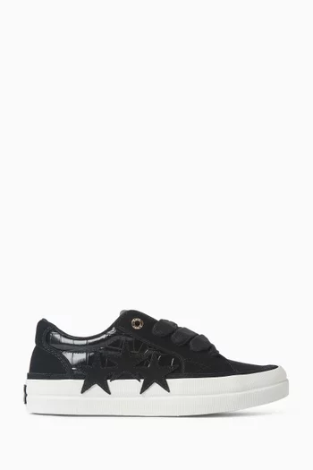 Sunset Skate Sneakers in Croc-debossed Leather