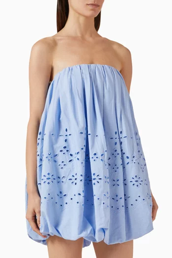 Saya Tube Balloon Mini Dress in Poplin