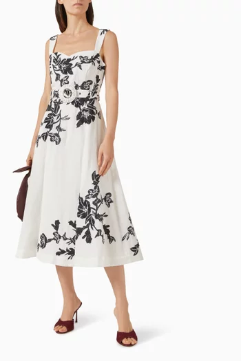 Belted Dress in Linen Blend