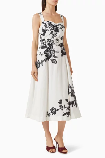 Belted Dress in Linen Blend