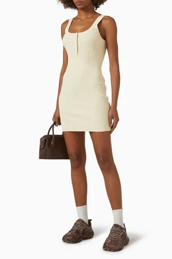 فستان لوي قصير مزيج فيسكوز