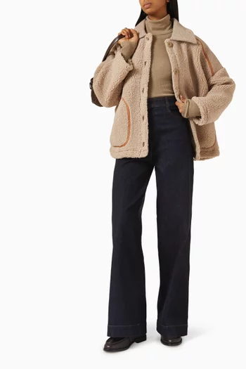 Icy Rocky Jacket in Faux Sheepskin-style Yarn