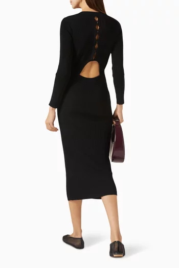 Pariso Midi Dress in Ribbed-knit