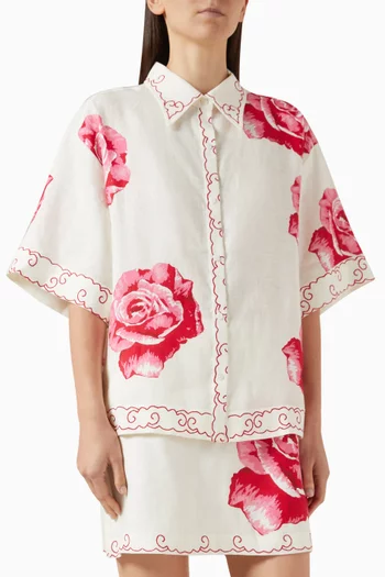 Remy Printed Shirt in Linen