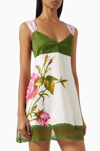 Violet Mini Dress in Silk-viscose
